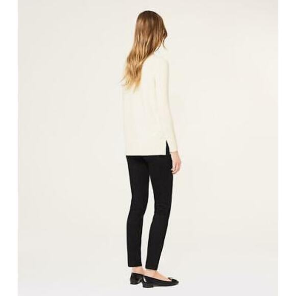 Tory Burch EMILY Cashmere Sweater Gold Logo Pearl Button Front Ivory White XS - Picture 7 of 12